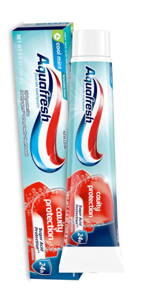 Aquafresh Cavity Protection Fluoride Toothpaste for Healthy Gums, Strong Teeth, and Fresh Breath, Cool Mint, 5.6 oz